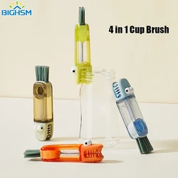 1Pcs 4 In 1 Bottle Gap Cleaner Brush Multifunctional Cup Cleaning Brushes Water Bottles Clean Tool Mini Silicone U-shaped Brush