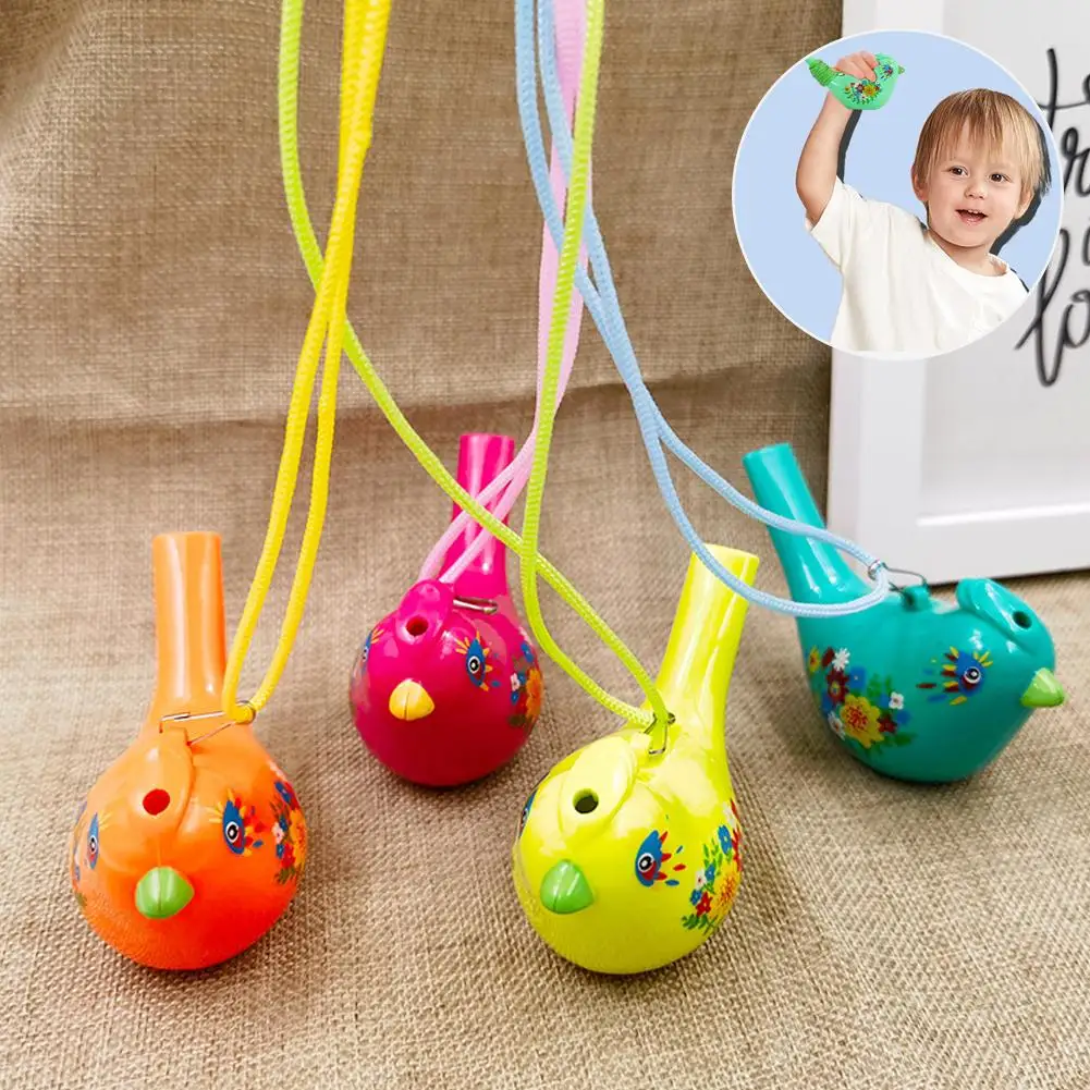 Sifflet d'oiseau d'eau coloré, dessin de Sports de plein air, jouet amusant, nouveauté, jouet éducatif Musical d'anniversaire pour enfants K2U7