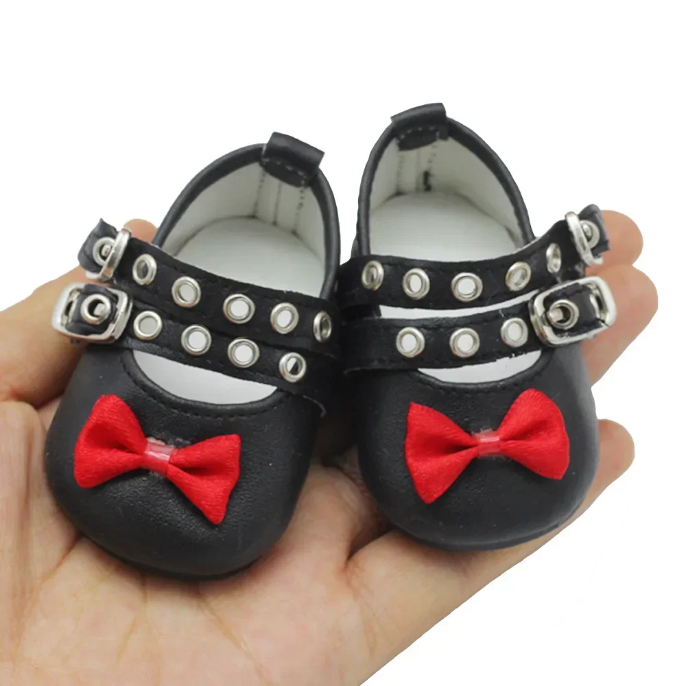 New Arrival 5 Colors Cute Doll Shoes 7cm High-quality Bow Mini Shoes For 18 Inch American And Baby New Born Dolls Toy 1/3 BJD