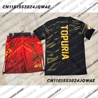 Ilia Topuria UFC boxeo lucha entrenamiento camiseta pantalones cortos hombres transpirable secado rápido jersey lucha correr conjunto absorbente de sudor