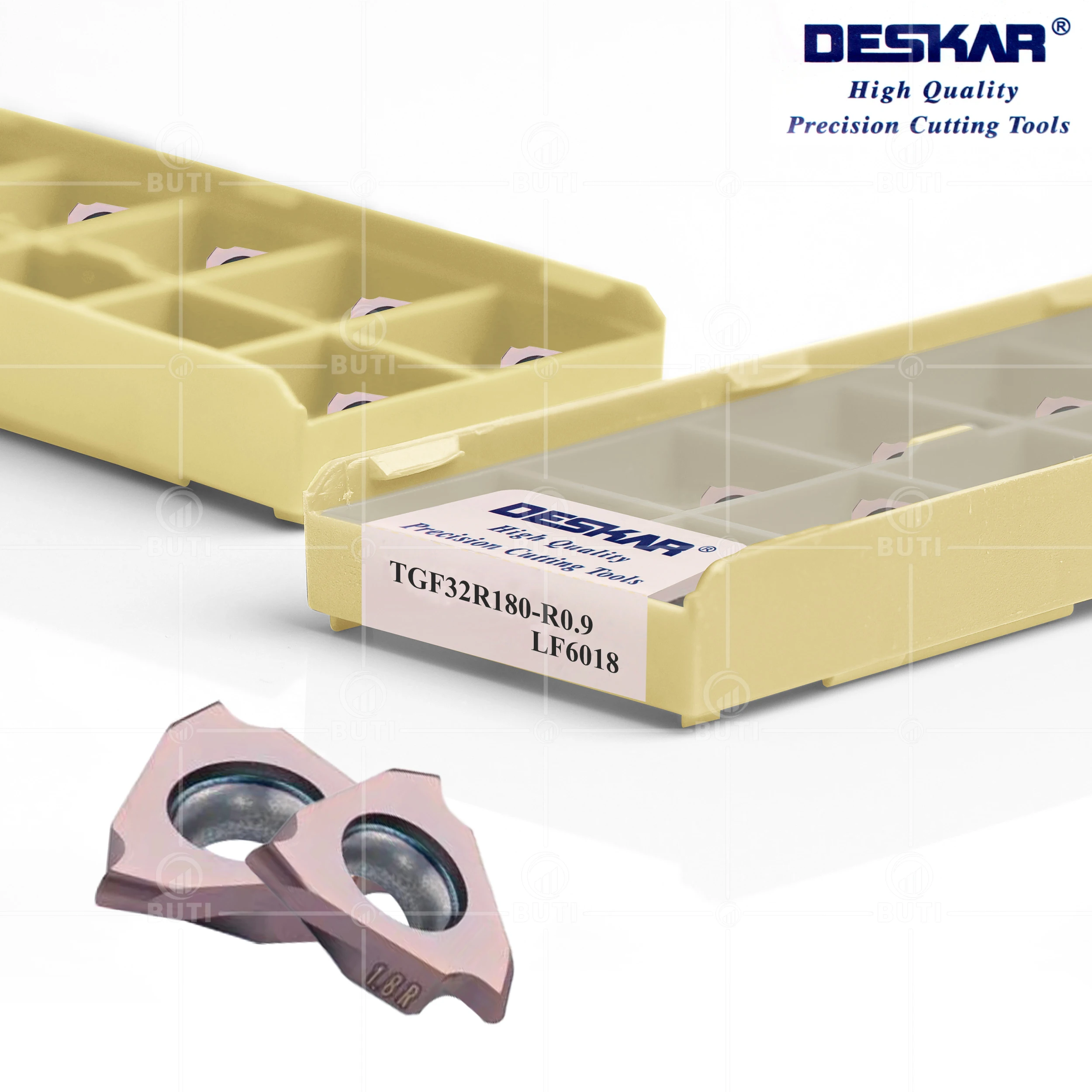 Imagem -02 - Deskar-lâminas de Fenda Verticais Carbide Grooving Inserções Torno Cnc Cortador Ferramentas Tgf32r L050300 Lf6018 100 Original Alta Qualidade