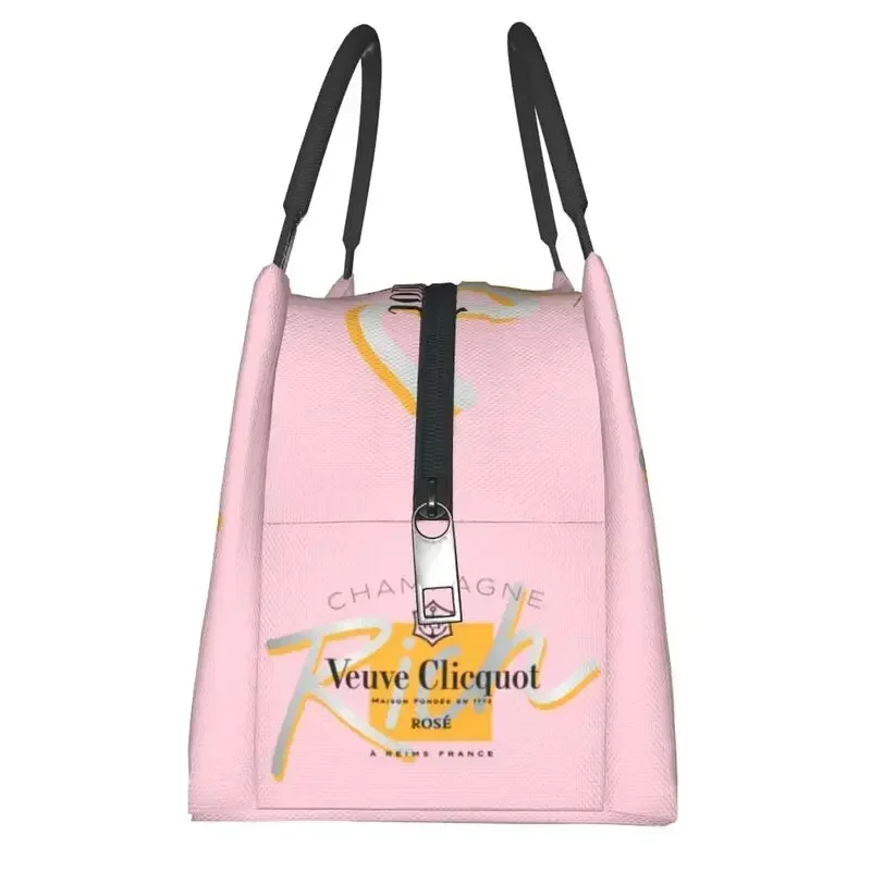 Clicquot Insulated Lunch Bags for Women Resuable Champagne Cooler Thermal Bento Box Work Picnic