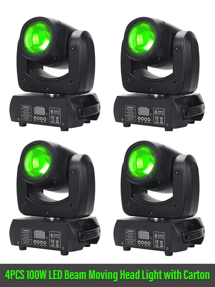 

4pcs 100W LED Moving Head High Bright Mobile Heads Beam Effect with flight case