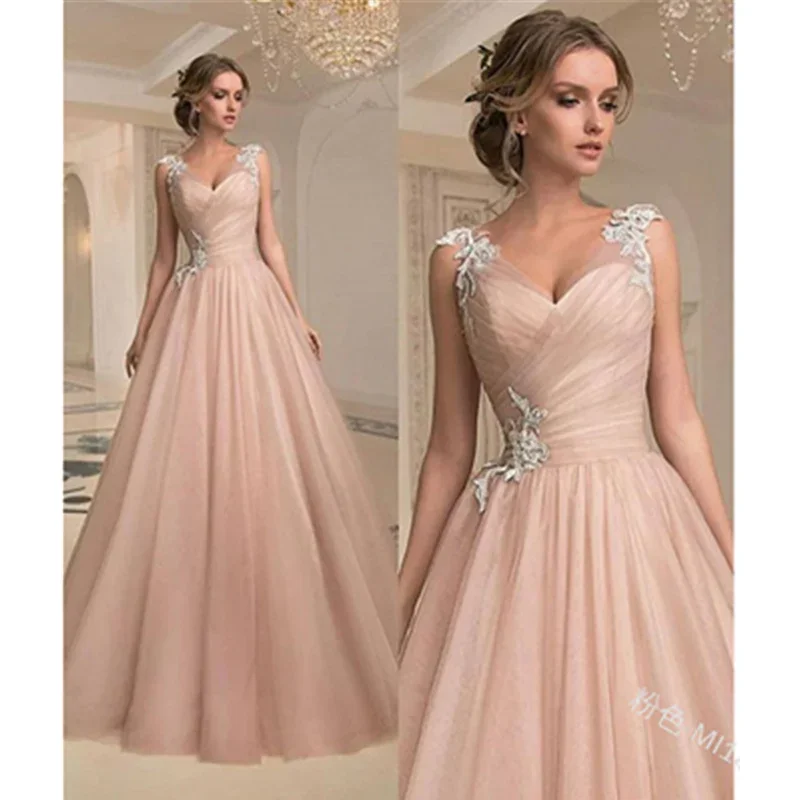 Guaze Prom Dress Long Evening Cocktail Mermaid Dress Sweet Girls Sleeveless A-line Wedding Party Dress