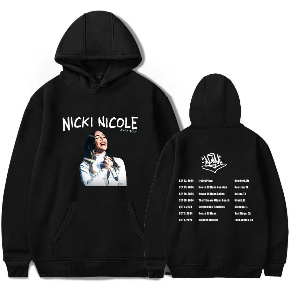 Sudadera con Capucha Unisex Nicki Nicole ALMA Tour Merch con Bolsillos y Cordón Ajustable, Ropa de Moda