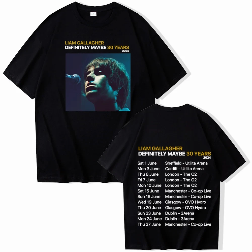 

Новая летняя трендовая футболка Liam Gallagher 2024, мужская и женская футболка в стиле Харадзюку с круглым вырезом, модный повседневный топ с короткими рукавами