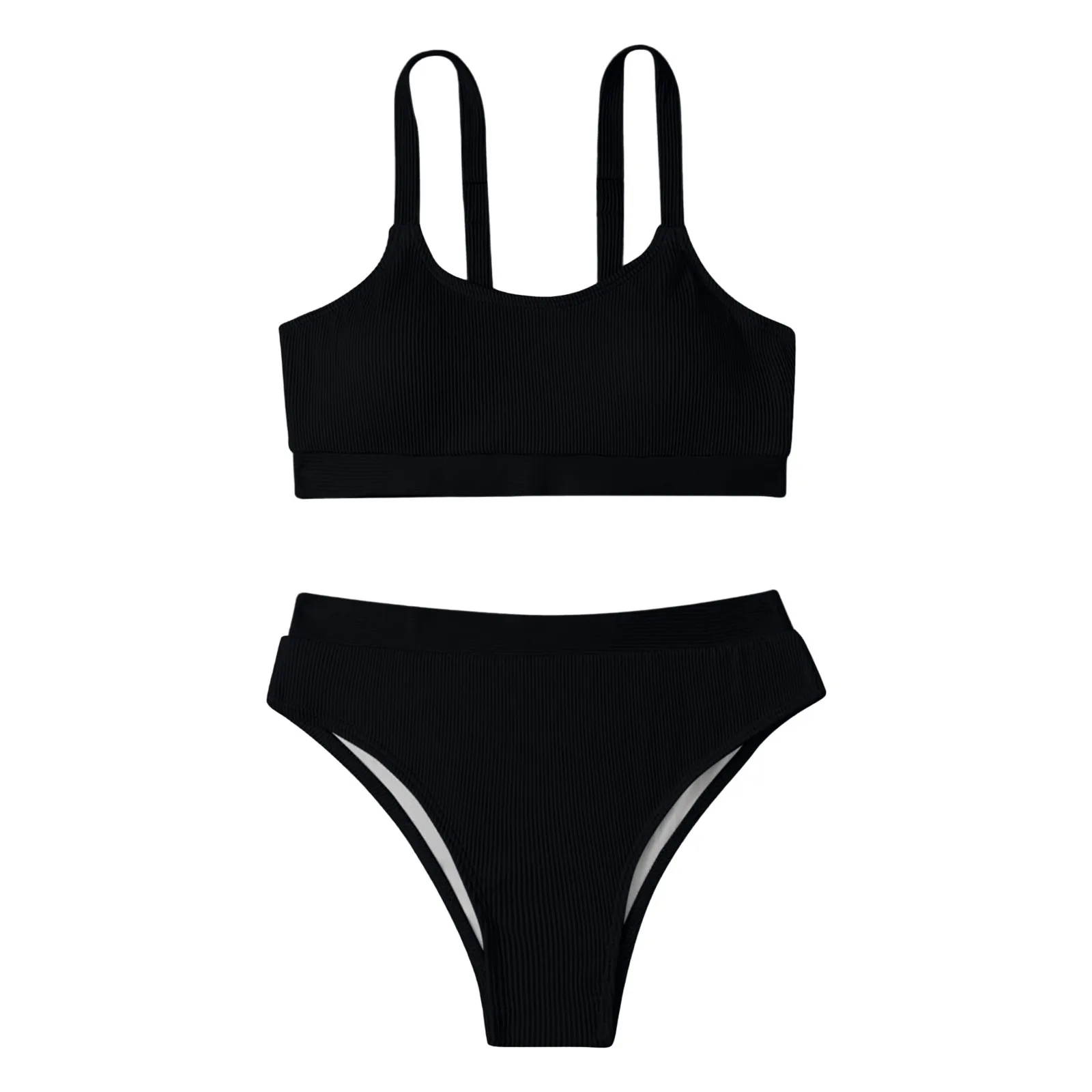 Women's Swimwear Tankinis Set High Waist Bikini Sets 2024 New Push Up Color Blocking Swimsuit Two Piece Outfits Female Beachwear