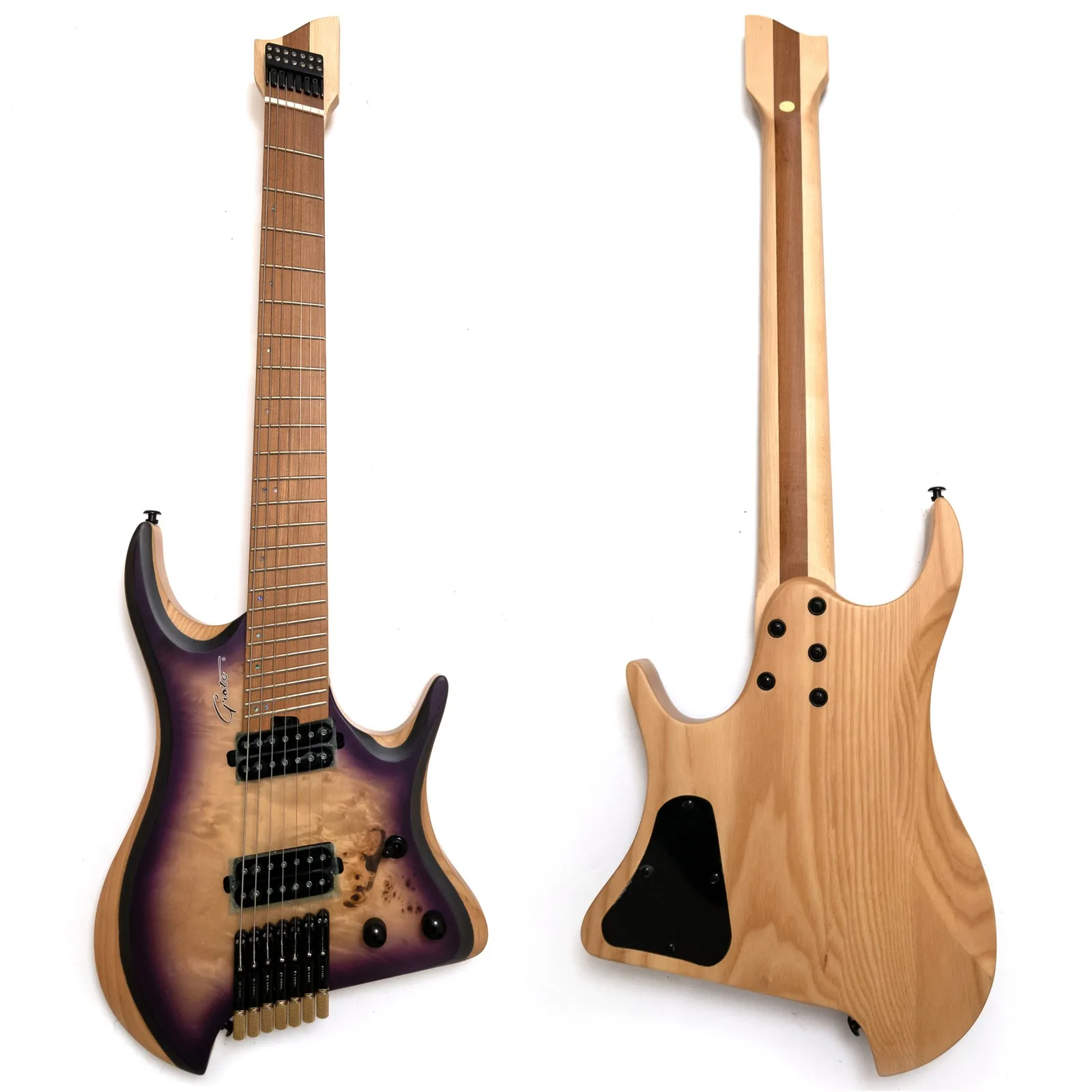 

7-струнная электрогитара без головы, 24-ладовая кленовая шея и корпус, легкая, современная, высокопроизводительная гитара с твердым корпусом