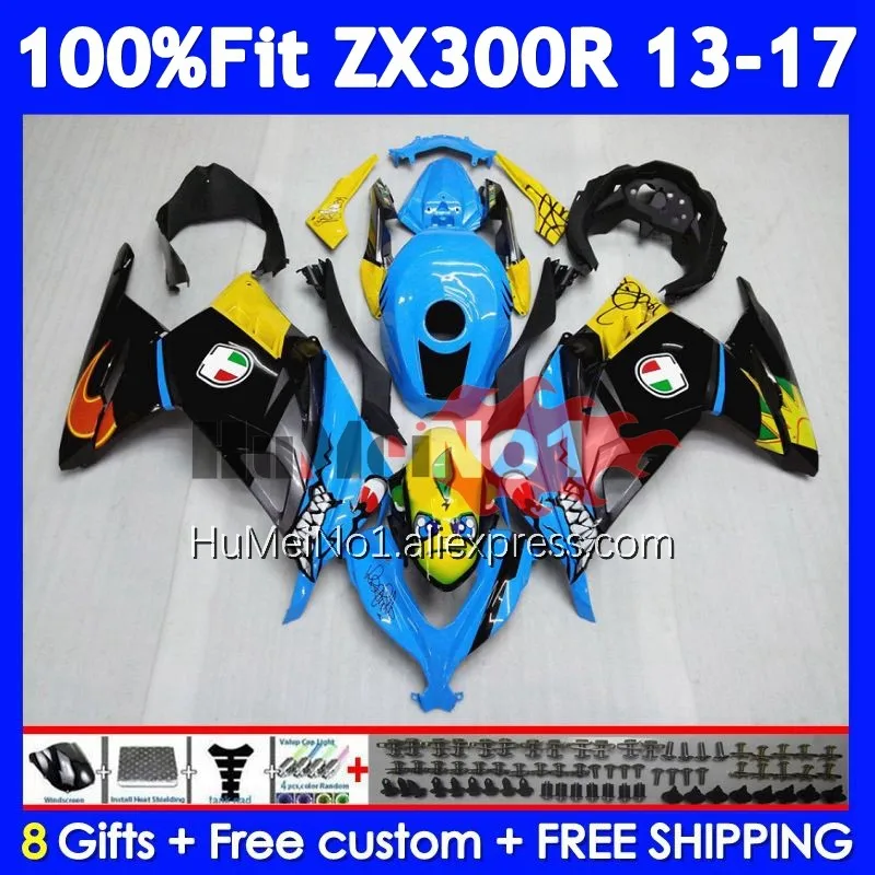 

Shark Fish Body For KAWASAKI NINJA ZX-300 ZX 300 R 300R 13 14 15 16 17 233No.0 ZX300R ZX300 2013 2014 2015 2016 2017 Fairing