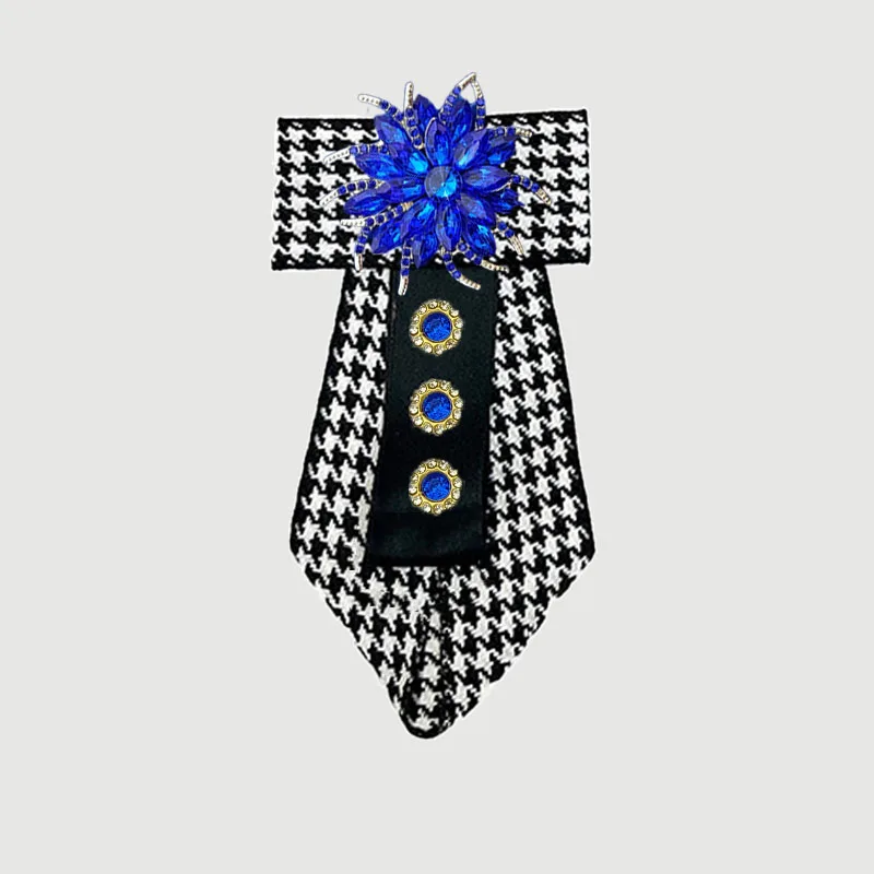 الرجال ربطة القوس فيونكة اليدوية Houndstooth الشريط حجر الراين العلاقات البريطانية الكورية بدلة على الموضة قميص اكسسوارات هدية طوق زهرة ربطة العنق