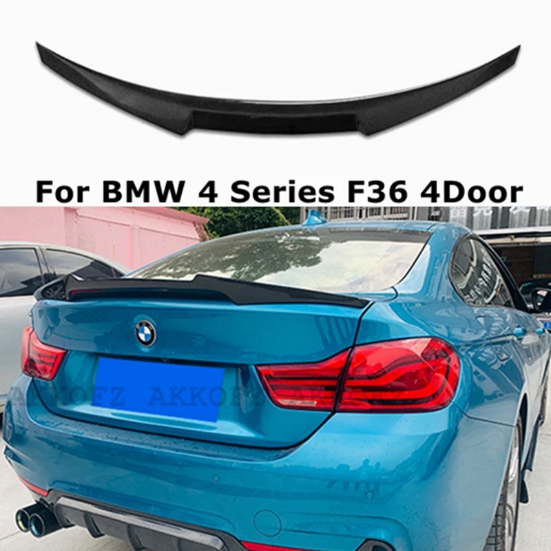 

For BMW 4 Series F36 4Door Cran Coupe M4 Style Carbon Fiber Rear Spoiler Trunk Wing 2014-2019 FRP Glossy Black Forged Carbon