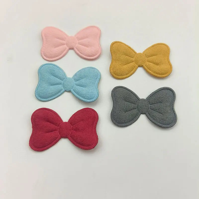 50 Stück Stoff-Schleifenapplikationen, gepolstert, für DIY-Kopfbedeckungen, Kleidung, Puppenmaterial, Zubehör, Hut, Tasche, Dekorationen, Aufnäher – Detail 4