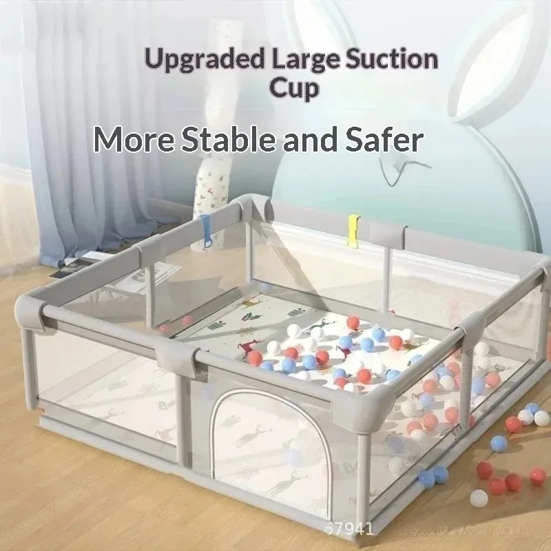 Foldable Area Baby Playpens Fence Baby Playpen Play Yard Indoor Easy Assembly Soft Mat Safety Portable Gate Toddler Play
