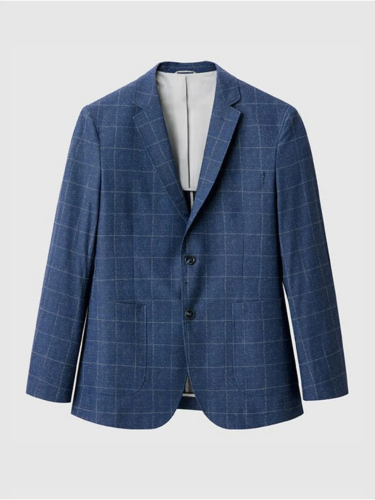 

Faionable Blue ey в клетку из молочной шелковой ткани, мужской весенне-летний повседневный костюм Jaet Sli Gentleman, приятный для кожи, хорошопред