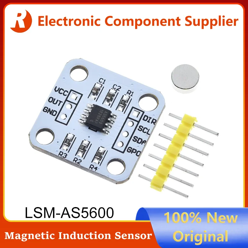 

5Pcs Brand New AS5600 Magnetic Encoder Magnetic Induction Angle Measurement Sensor Module 12bit High Precision For aduino