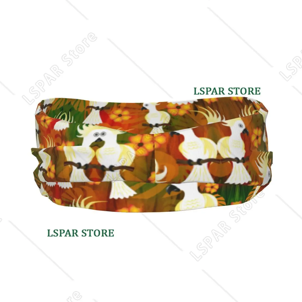 Sports Sweatband Breathable Headband Sweat Hair Head Band Tropical Parrot Sitting On Bench Of Tree Yoga Headband