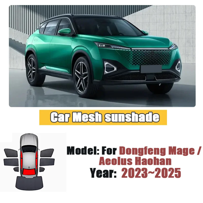 Car Sunshade For Dongfeng Mage Aeolus Haohan 2023-2025 Blackout Mesh Heat Insulation Windshield Frame Curtain Auto Accessories