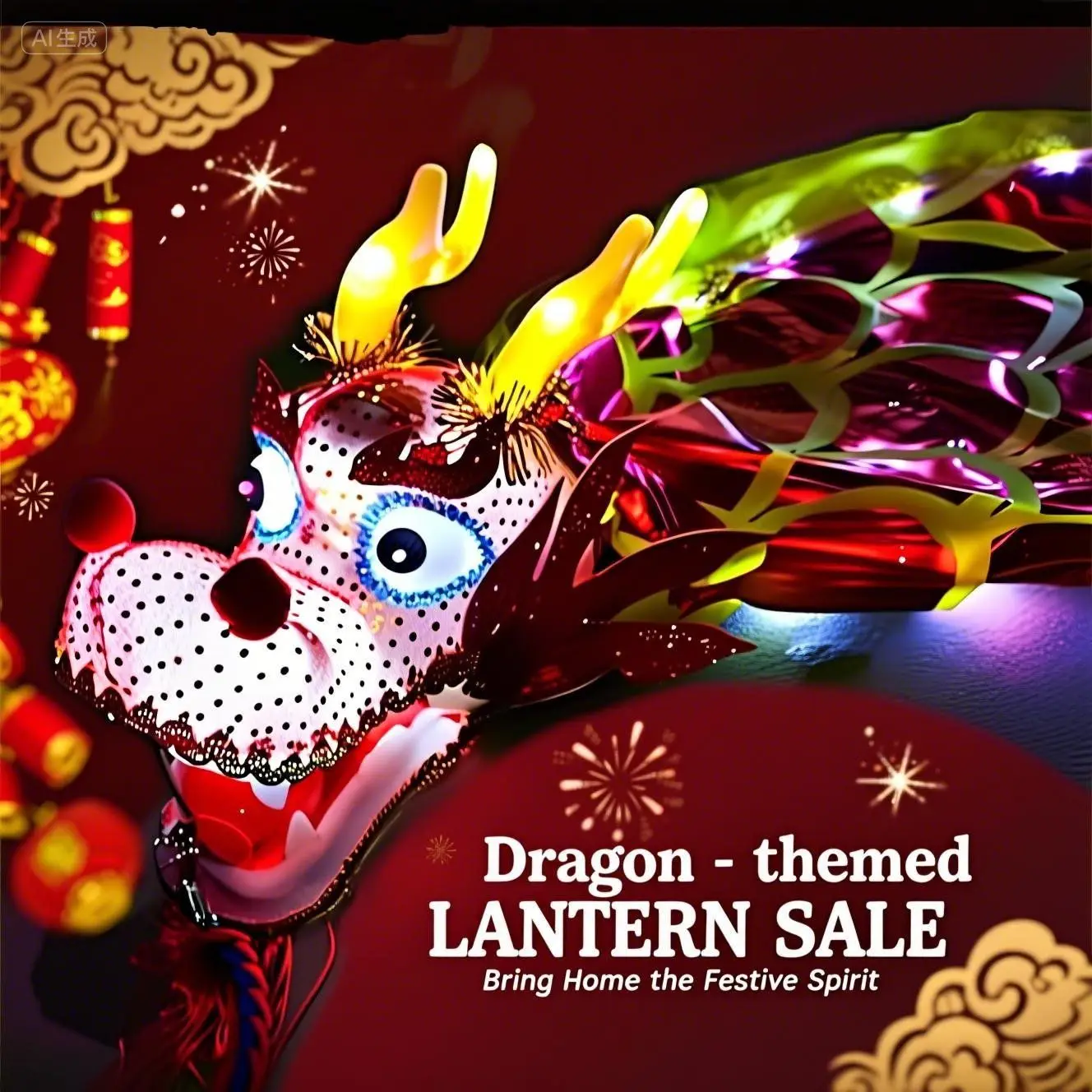 

LED Lighting Fitness Chinese Dragon Dance Prop For Adults Silk Ribbon Dance Festival Celebration Prop (Head+Tail+Rope)