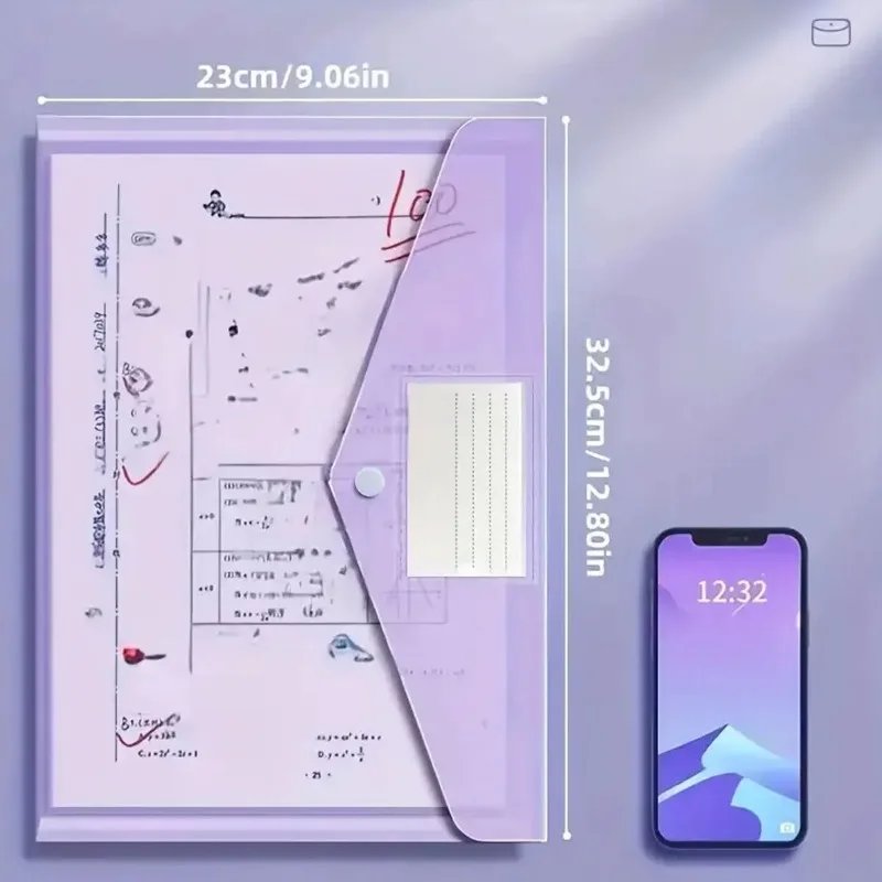 10 قطعة مغلف بلاستيكي PP مغلف بلاستيكي شفاف قابل لإعادة الاستخدام مجلد مقاوم للماء مع زر حجم A4 للوازم المكتبية المدرسية