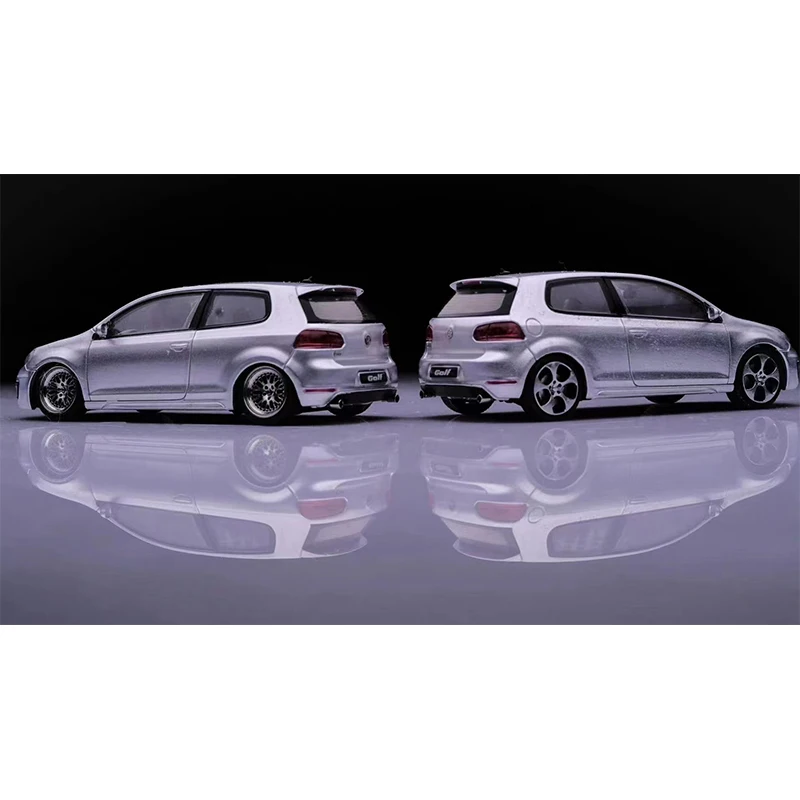 Maxwell In Stock 1:64 Golf GTI MK6 VI Openable Hood VAG BBS Diecast Diorama Car Model Collection Miniature Toys