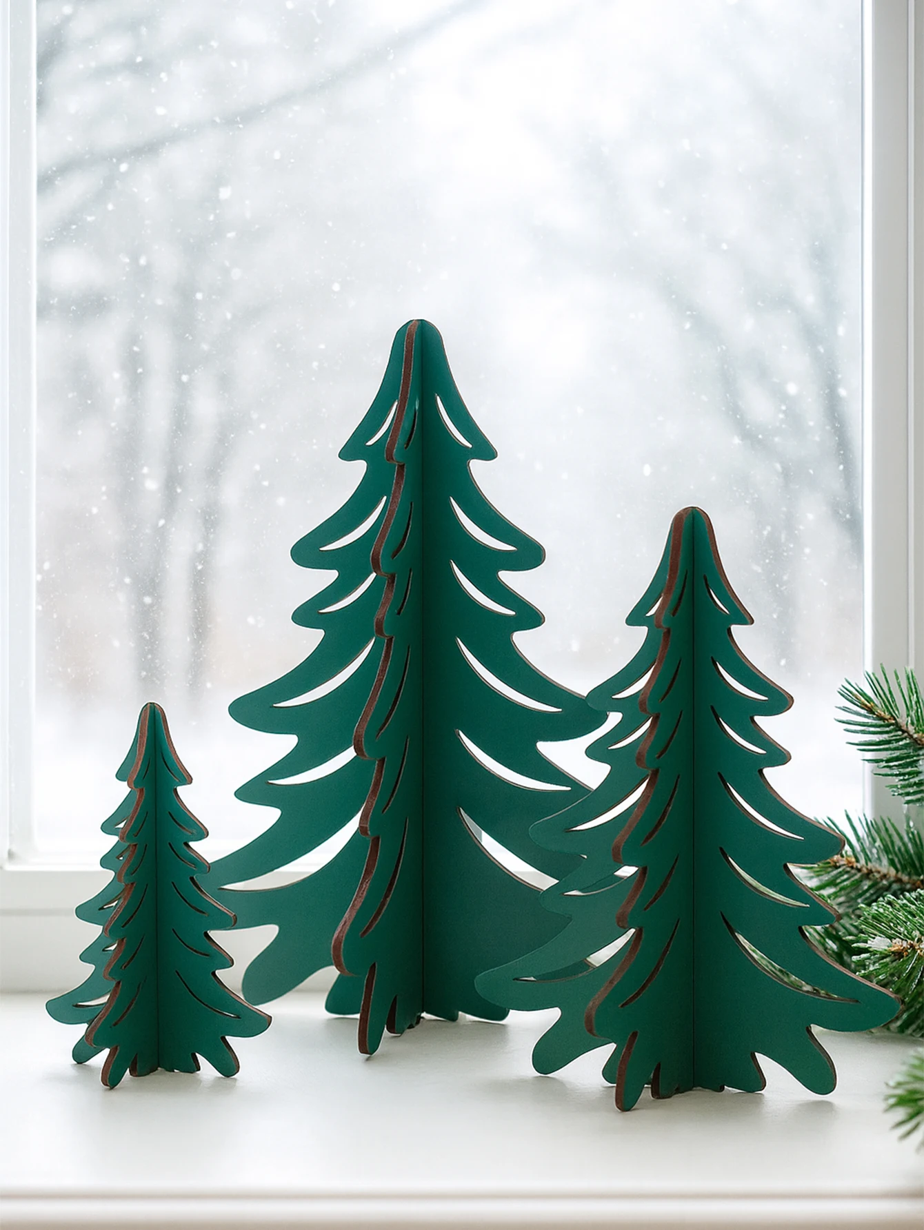 1 قطعة عيد الميلاد منضدية ديكور أشجار الصنوبر الأخضر الحلي غرفة نوم غرفة المعيشة سطح المكتب زينة للمنزل ، عتبة النافذة ورف