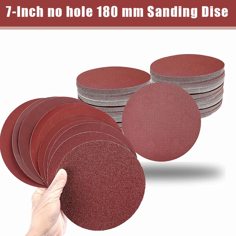 

10/20/50 шт. 7 дюймов 180 мм шлифовальная бумага 40-2000 зернистость металл деревообрабатывающий шлифовальный диск абразивные полировальные инструменты шлифовальные диски
