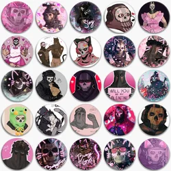 New Call Of Duty Pink Ghost Pines Cute Pin Brooch Badge Video Game COF Skull Mask Man Pink Sweety Y2K Keychain Gifts For Friends