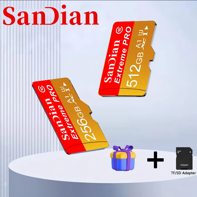 Lightweight Memory Card 512GB 256GB 128GB 64GB 32GB Micro TF SD Drop Proof TF Cards SD Cards for Action Camera/Gaming Console/CC