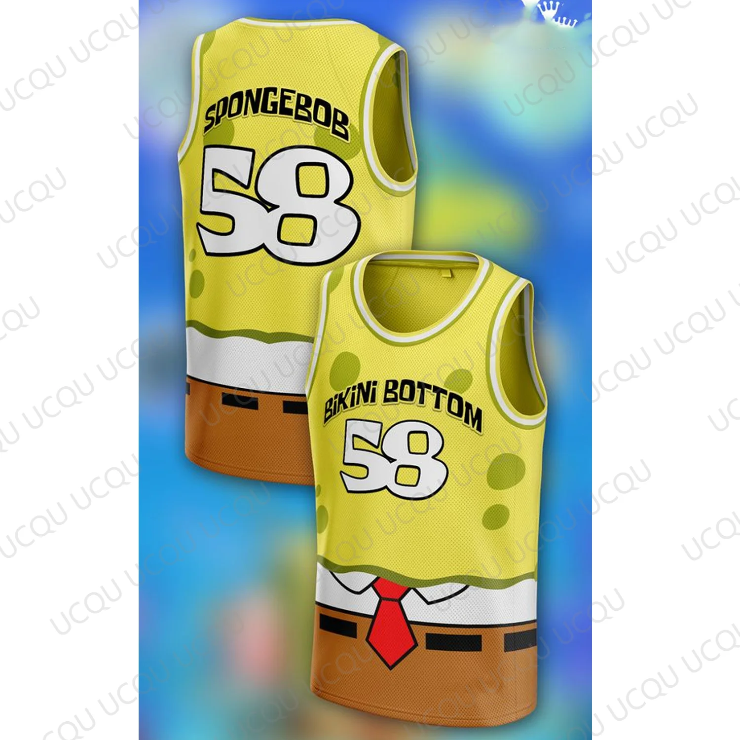 2024 New Arriavl Summer Spongebob Squarepants Special Design Sport Jersey For Adult/Kids Tank Vest Oversized Cosplay Jersey