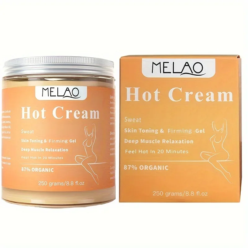 MELAO Hot Cream Massage Gel - Natural and 87% Organic Anti Cellulite Slimming Lotion Fat Burning Massage Weight Loss Cream