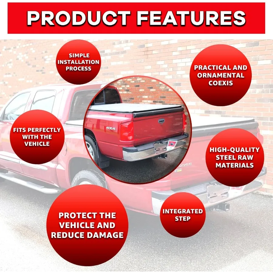 مجموعة المصد الخلفي من الفولاذ لـ 20052010 دودج داكوتا 2011 رام داكوتا 20062009 ميتسوبيشي رايدر كروم المصد الخلفي استبدال