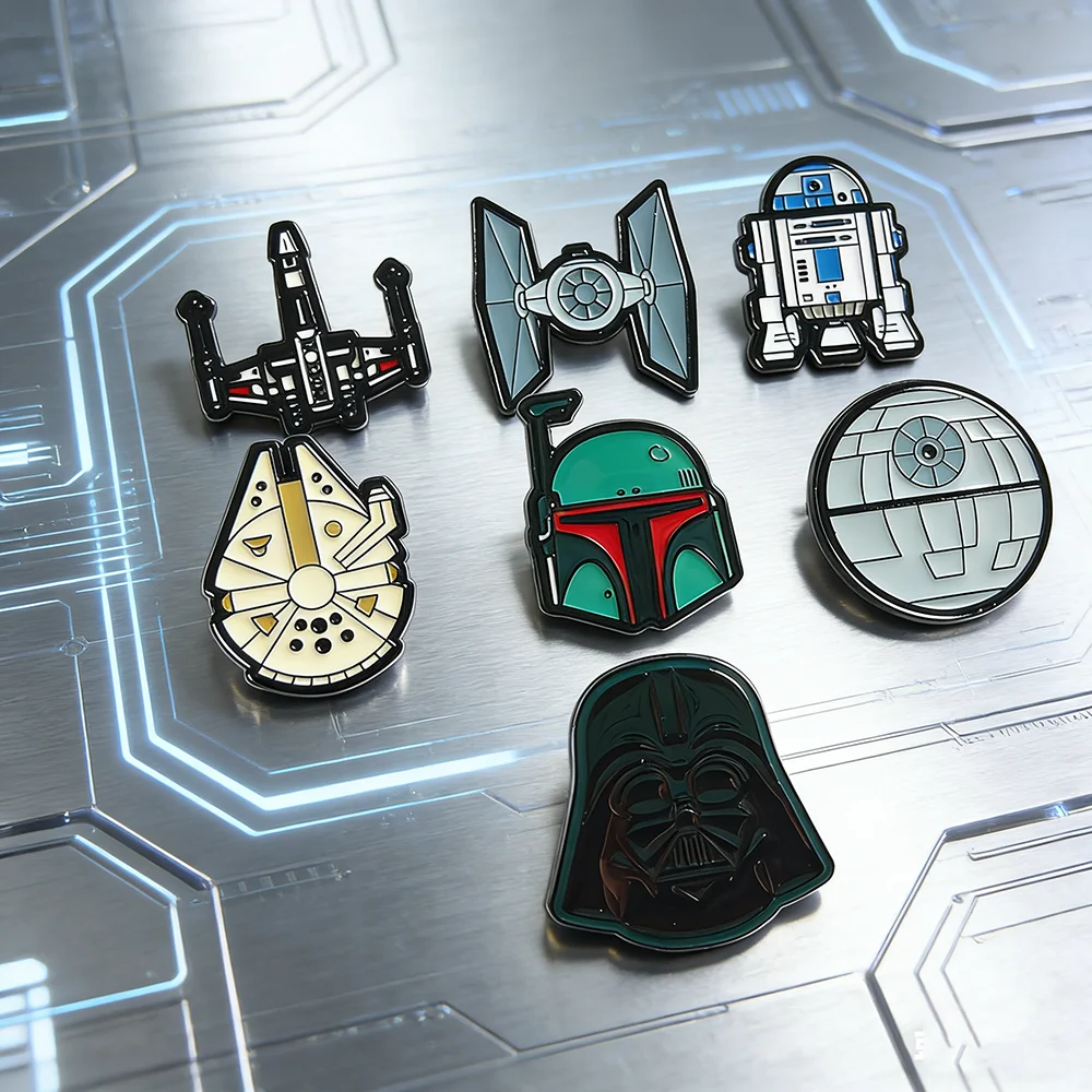 

Набор из 7 эмалевых значков «Звездные войны» — Штурмовик, Дарт Вейдер, Тысячелетний сокол, Звезда Смерти, R2-D2. Коллекция мультяшных брошей. Подарок.