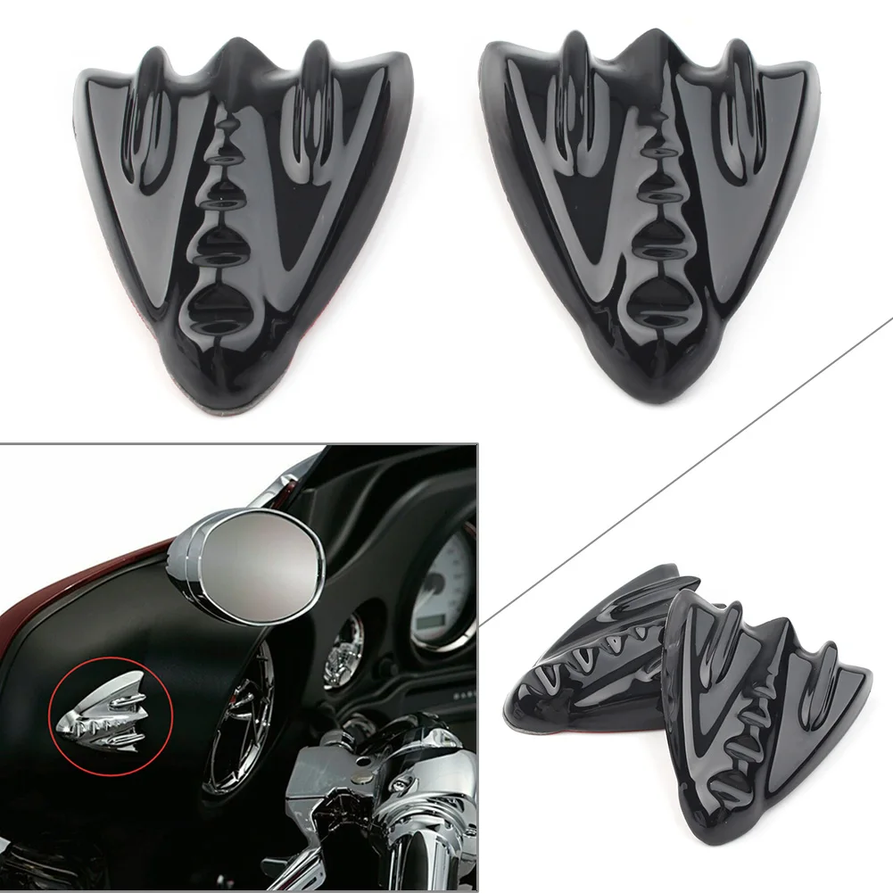 1Pair Motorbike Inner Fairing Mirror Block Off Cover Plates for Harley Street Glide EFI FLHX 2006-2013 Black