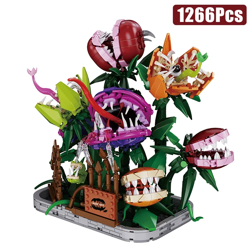 Creatieve 1266 Stuks Vleesetende Plant Manor Bouwstenen MOC Man-etende Bloementuin Bricks Home Decoratie Speelgoed Kinderen Gift