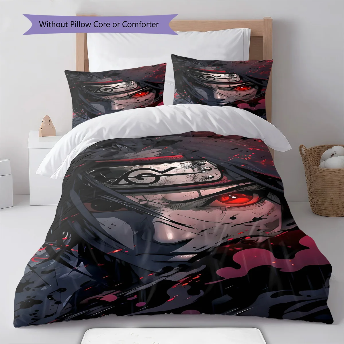 Naruto Dynamic Action Battle Bedding Set Anime Duvet Cover Polyester Soft Bed Linen Bedroom Set -QJY