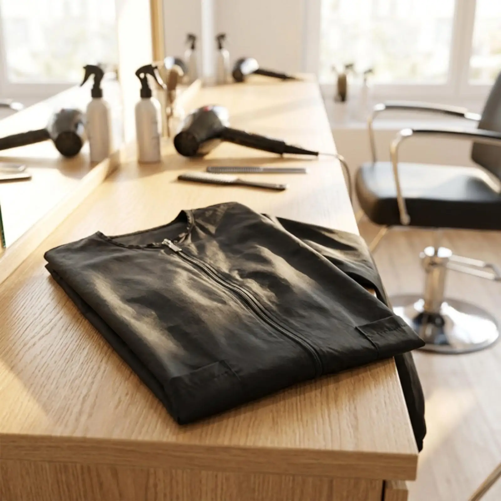 Practical Barber Workwear Vest for Men with Crepe Material and Straight Silhouette