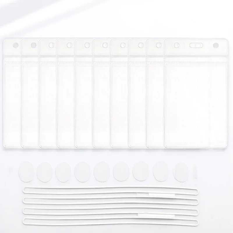 

10pcs Luggage Tag Holder Clear PVC Card Badge Protector Waterproof Cruise Ship ID Straps For Travel Suitcase Tags