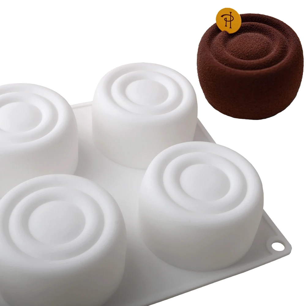 6 تجويف الداما الدولية موس قالب من السيليكون قالب الحلوى أسطواني هالة قالب الحلوى النمط الفرنسي المعجنات قالب الخبز #5