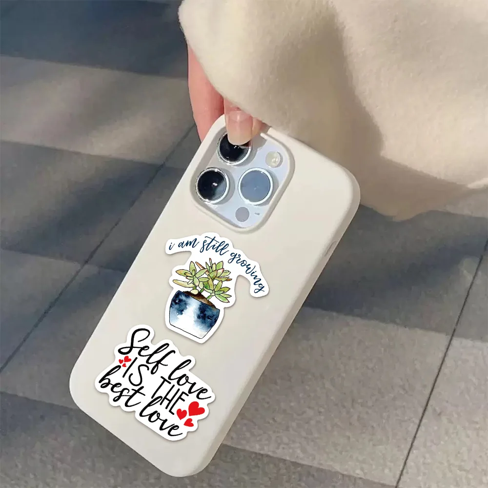 52PCS Inspirational English Encouragement Series Sticker Pack Exquisite Phone Case Laptop Luggage Water Cup Waterproof Stickers