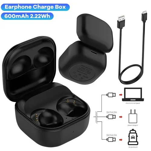 Estuche de carga de repuesto para Galaxy Buds2 Pro (SM-R510), caja de cargador de auriculares Bluetooth, tipo C, batería de 600mAh, indicador LED