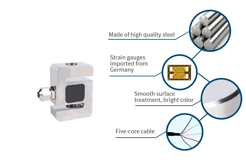 0.1% S Tension Measurement Available in 50N 100N 200N 500N 1000N 2000N Force Sensors Load Cells