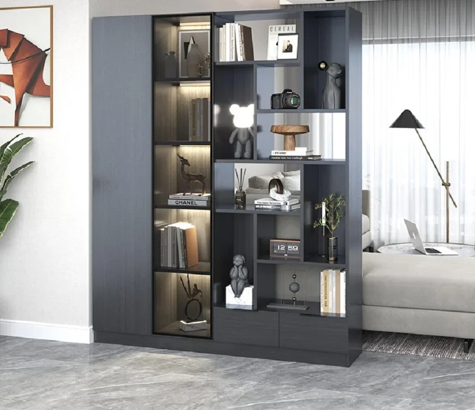 Luxury solid wood bookcase partition cabinet screenmodern simple room