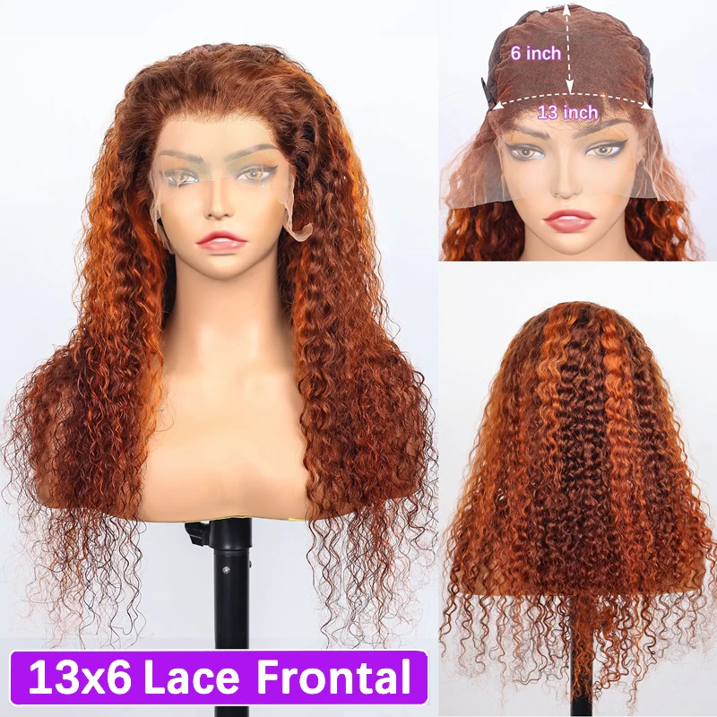 Parrucche frontali in pizzo 13x6 con onde profonde per capelli umani Parrucche frontali con onde d'acqua Capelli vergini pre pizzicati