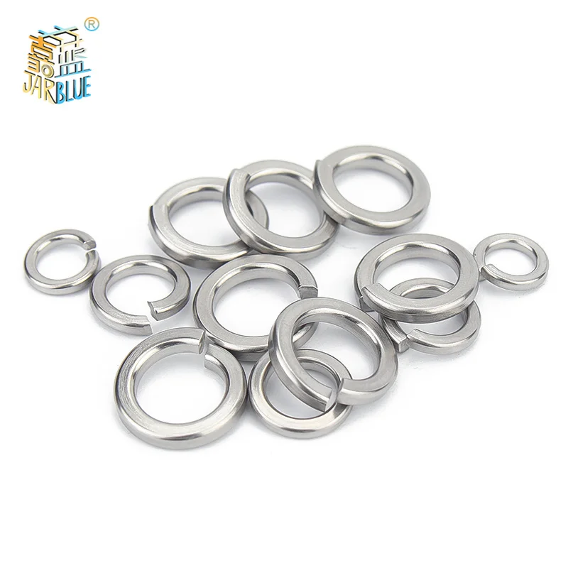 10/ 50/ 100pcs Spring Split Lock Washer Elastic Gasket M1.6 M2 M2.5 M3 M4 M5 M6 M8 M10 M12 M16 M24 M27 M30 A2 Stainless Steel