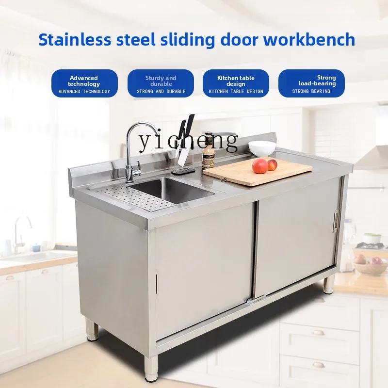 

BB stainless steel drain tank sink cabinet console work vegetable basin household kitchen equipment