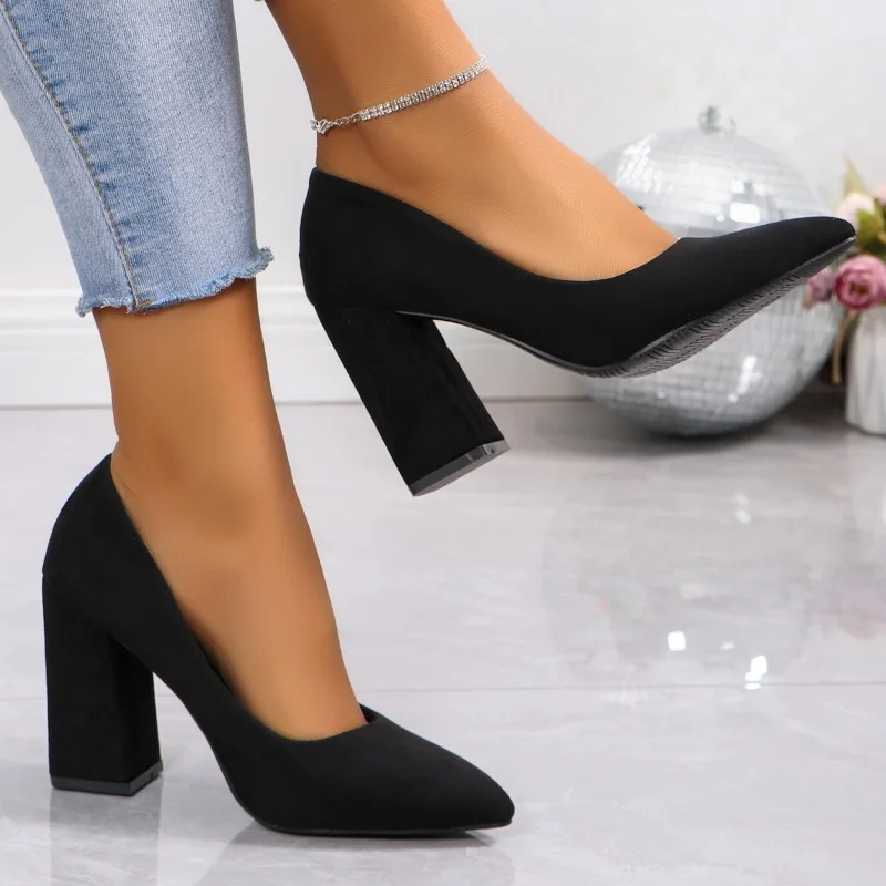 2024 Hot Sale Shoes for Women Shallow Women\'s High Heels Fashion Solid Office and Career Sexy Pointed Toe Heels Women Zapatos