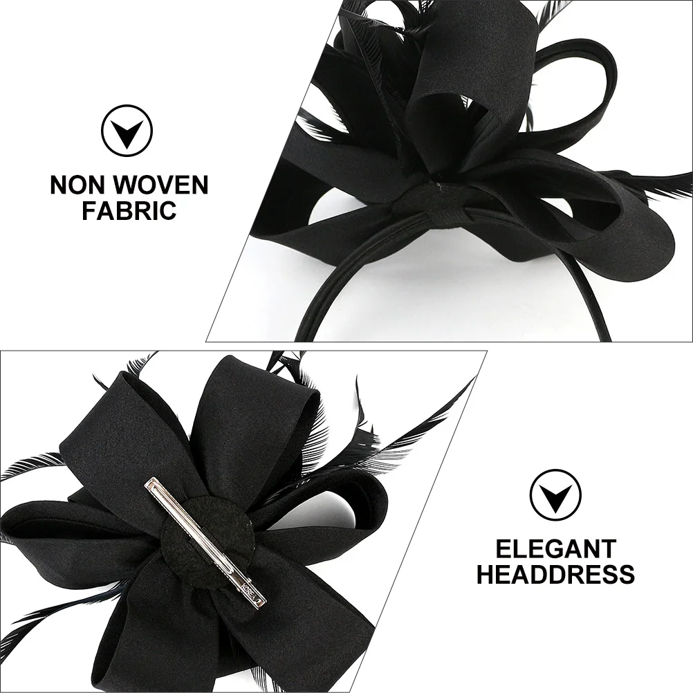

Bow Hairpin Clip Headdress Party Headwear Piece Elegant Creative Black Woman