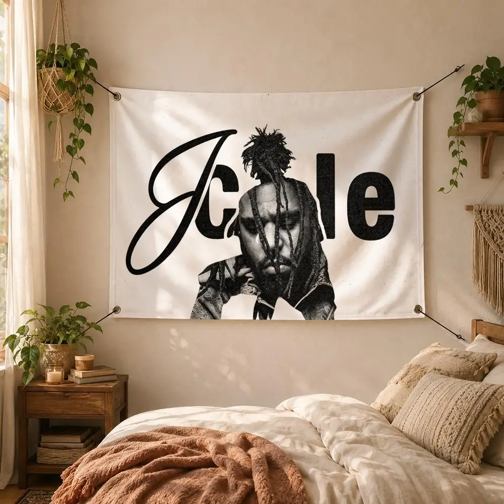 Rapper HipHop Famous J-J. Cole Music Flags Decorative Flag Banner for Outdoor Garden Yard Camping Party Home Wall Hanging Decor