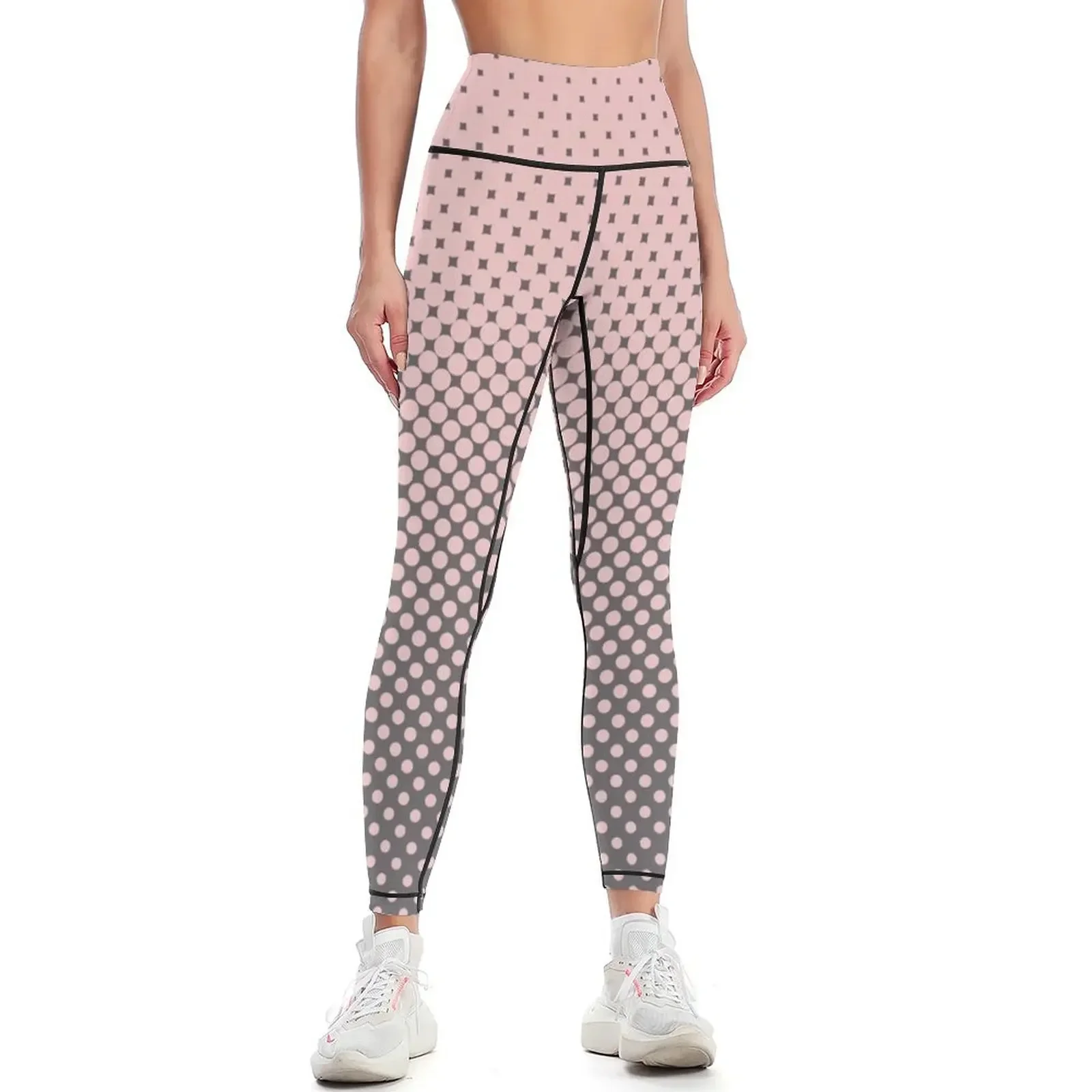 

Polka Dots Millennial Pink Opal Grey Trendy Leggings Legging sport push up fitness gym clothing Fitness woman Womens Leggings