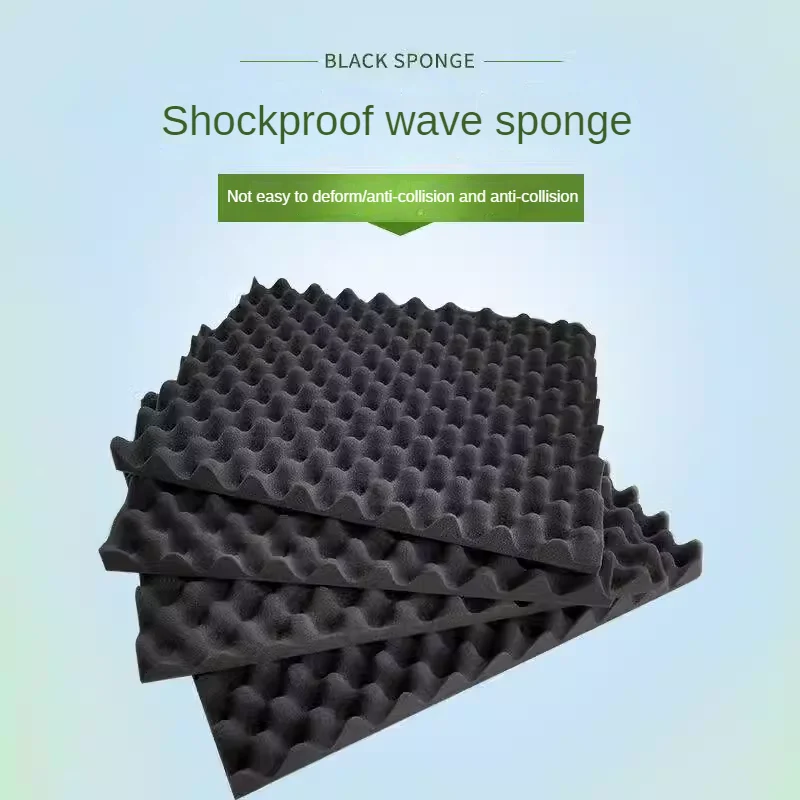 

10pcs 30x20cm High-Density Shock-Absorbing Wave Sponge Sound Insulation And Cushioning Toolbox Sponge Egg Pad Customizable Size